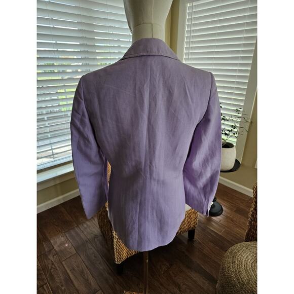 Domenico Vacca Linen Blend Blazer Women's Size 8 Purple Made in Italy Luxury - Picture 5 of 11